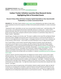 Carbon Tracker Initiative Launches New Research