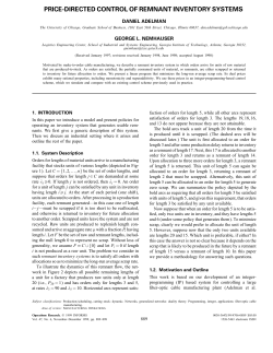 price-directed control of remnant inventory systems
