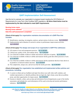 QAPI Implementation Self-Assessment