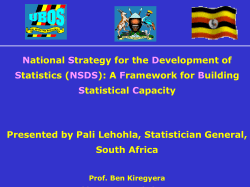 National Strategy for the Development of Statistics (NSDS)