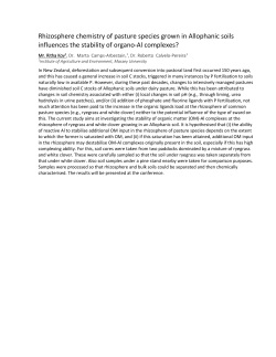Rhizosphere chemistry of pasture species grown in Allophanic soils