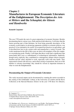 Manufactures in European Economic Literature of the