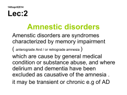 Amnestic disorders