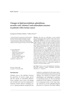 Changes in lipid peroxidation, glutathione, ascorbic acid, vitamin E