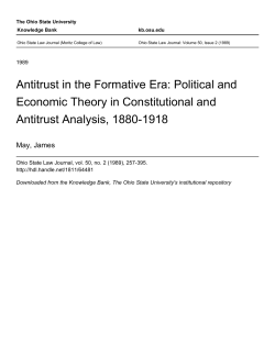Antitrust in the Formative Era: Political and Economic Theory in