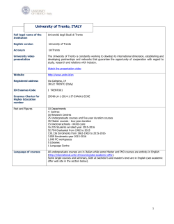 Full legal name of the Institution English version Acronym University