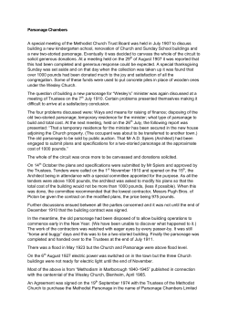 Parsonage Chambers A special meeting of the Methodist Church