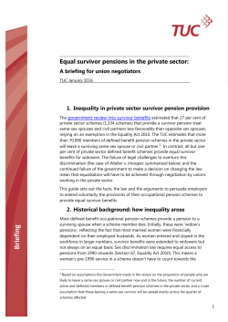 Equal survivor pensions in the private sector
