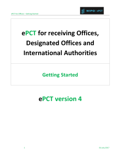 ePCT for receiving Offices, Designated Offices and International