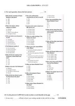 LIGA ZADANIOWA : STYCZEŃ I. For each question choose the best