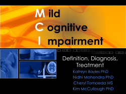 1133 Mild Cognitive Impairment Definition, Diagnosis, Treatment