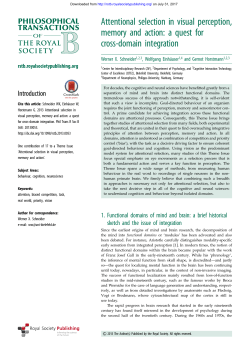 Attentional selection in visual perception, memory and action: a
