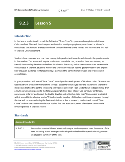 Grade 9 ELA Module 2, Unit 3, Lesson 5