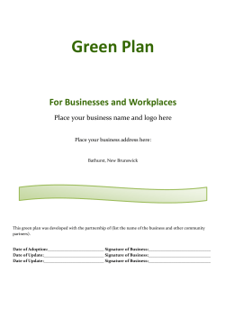 School Green Plan - Bathurst Sustainable Development