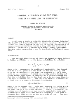 a marginal distribution of lead time demand based on a discrete