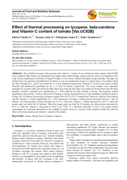 Effect of thermal processing on lycopene, beta