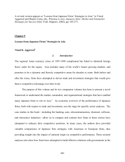 Lessons from Japanese Firms` Strategies in Asia