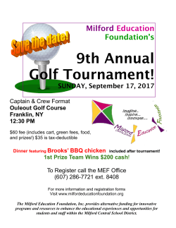 1st Prize Team Wins $200 cash! To Register call the MEF Office