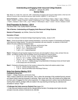 January 2015 Seminary Log - My Graceland