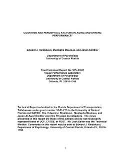1 COGNITIVE AND PERCEPTUAL FACTORS IN AGING AND