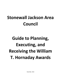 Stonewall Jackson Area Council Guide to Planning, Executing, and