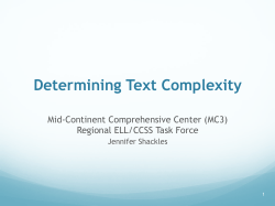 Determining Text Complexity