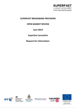 SUPERFAST BROADBAND PROVISION OPEN MARKET REVIEW