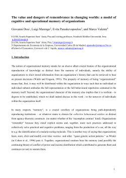 The value and dangers of remembrance in changing worlds