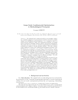 Large Scale Combinatorial Optimization: A
