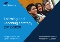 Learning and Teaching Strategy 2012-2020