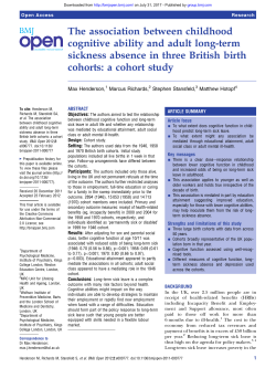 The association between childhood cognitive ability and