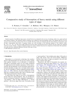 Comparative Study of Biosorption of Heavy Metals Using Different