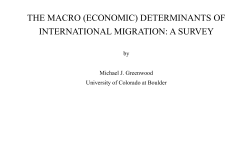 Module 11 Macroeconomic determinants of international migration