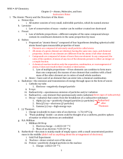Chapter 2&mdash;Atoms, Molecules, and Ions