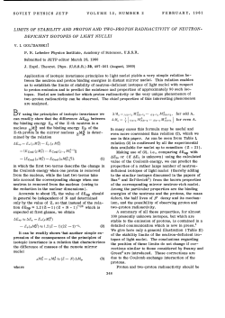 LIMITS OF STABILITY AND PROTON AND TWO-PROTON