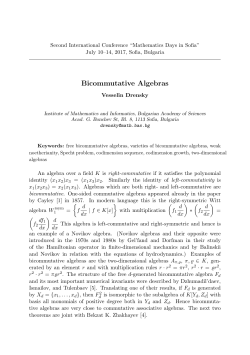 Bicommutative Algebras - Mathematics Days in Sofia