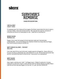 CHARACTER DESCRIPTIONS CAM CALLOWAY