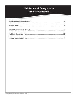Habitats and Ecosystems Table of Contents