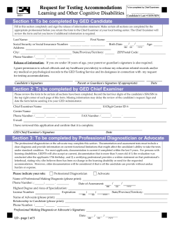 Learning and Other Cognitive Disabilities