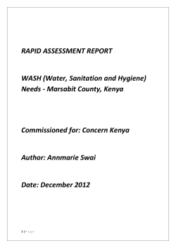RAPID ASSESSMENT REPORT WASH (Water, Sanitation and