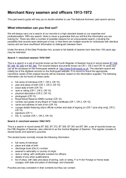 Merchant Navy seamen and officers 1913-1972