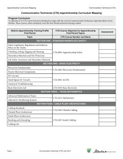 (CTA) Apprenticeship Curriculum Mapping