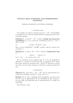 Totally Real Mappings and Independent Mappings