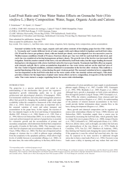 Leaf:Fruit Ratio and Vine Water Status Effects on Grenache Noir