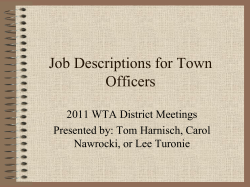 Job Descriptions for Town Officers