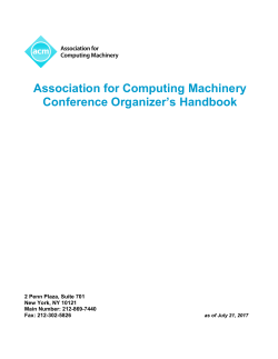 Conference Handbook - Association for Computing Machinery