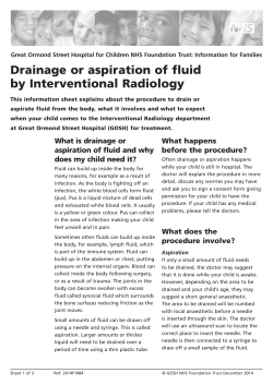 Drainage or aspiration of fluid by Interventional Radiology