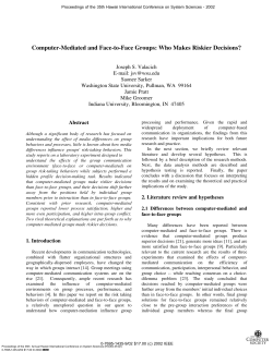 Computer-Mediated and Face-to-Face Groups