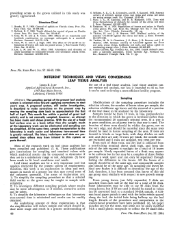 different techniques and views concerning leaf tissue analysis