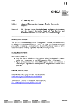 Industrial Strategy - Greater Manchester Combined Authority